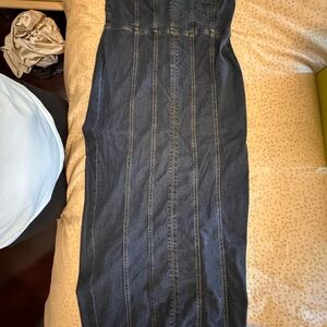 Reformation Blue Strapless Sheath Dress Casual